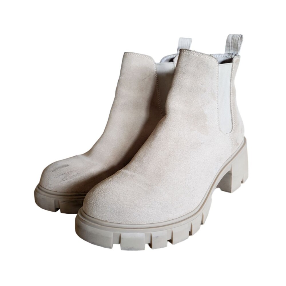 Steve Madden Howler Chelsea Boot Sand Suede Lug Sole Chunky Women's Size 8M